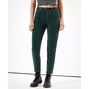 NWT American Eagle AE Corduroy Mom Pants Green Size 12